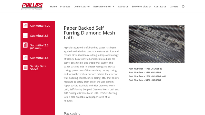 Paper Backed Self Furring Diamond Mesh Lath