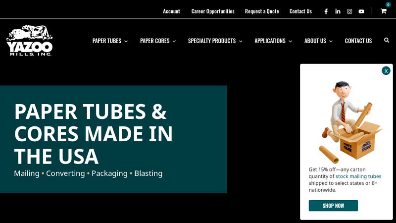 Paper Tubes and Cores by Yazoo Mills