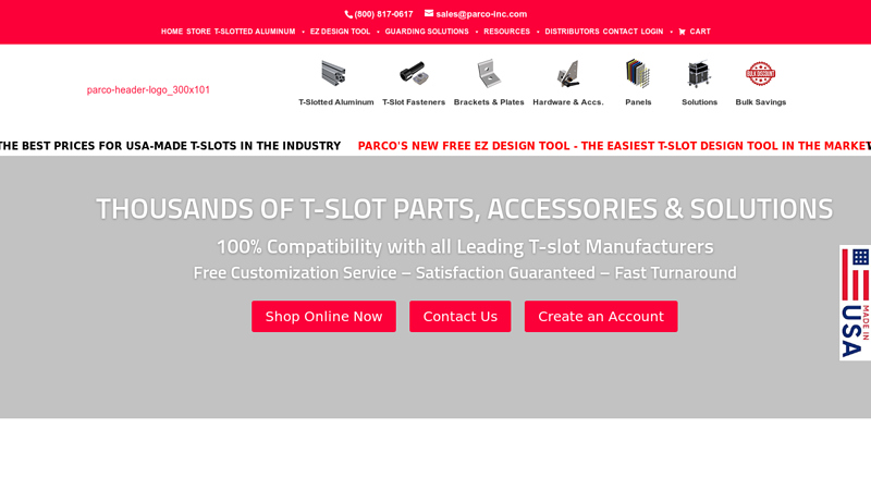 Parco T-Slotted Aluminum Extrusions