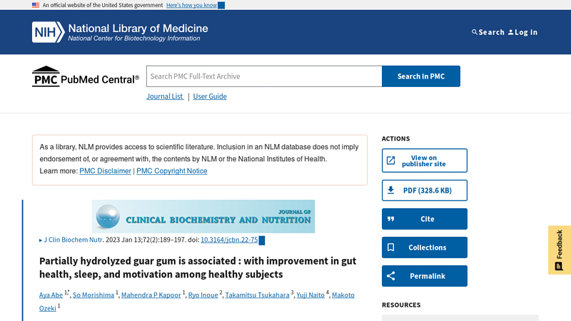 Partially hydrolyzed guar gum is associated