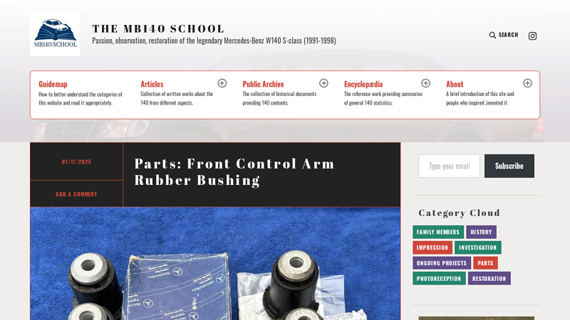 Parts: Front Control Arm Rubber Bushing