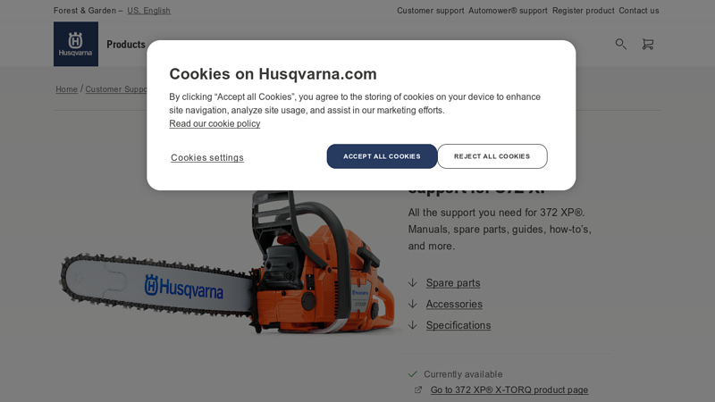 Parts, manuals and support for 372 XP®