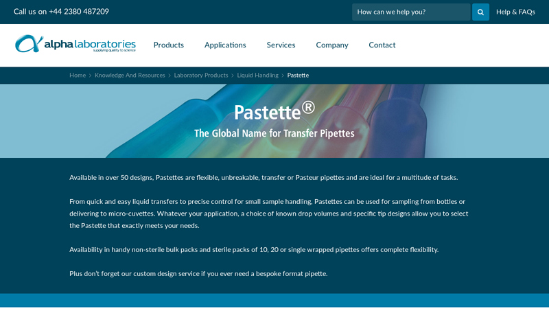 Pastette Pasteur and Transfer Pipette