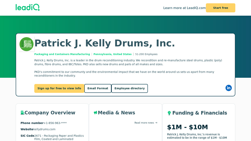 Patrick J. Kelly Drums, Inc.