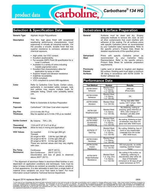 [PDF] Carbothane 134HG Part A