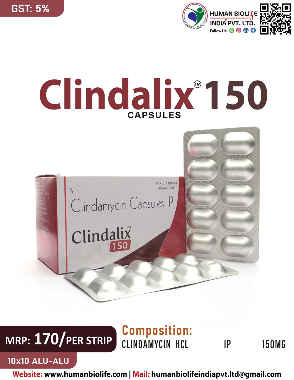 [PDF] Clindamycin Capsules IP