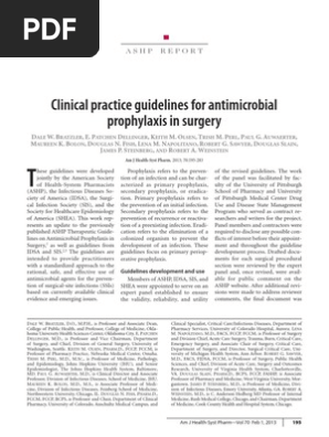 [PDF] Clinical Practice Guidelines for Antimicrobial Prophylaxis in Surgery