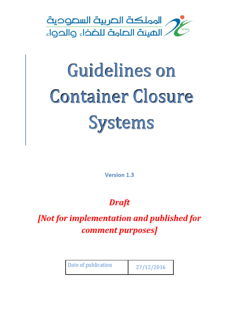 [PDF] Guidance for Industry: Container Closure Systems for ...