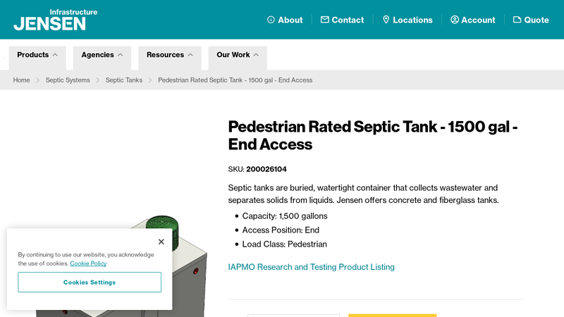 Pedestrian Rated Septic Tank