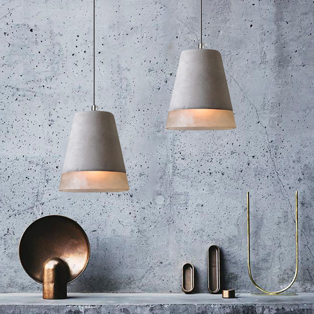 Pendant lights and hanging lights made of concrete