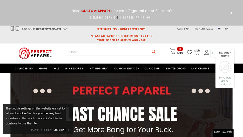 Perfect Apparel custom t-shirts