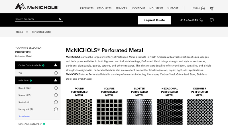 Perforated Metal Sheets & Panels In-Stock
