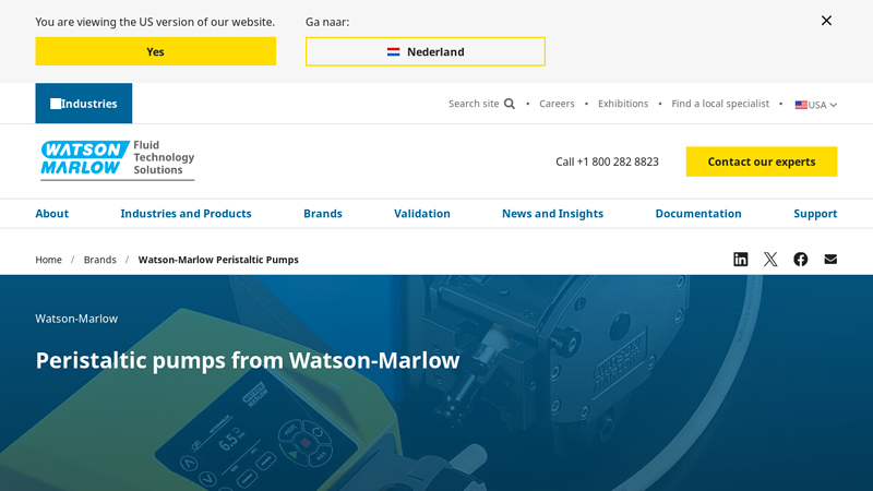 Peristaltic pumps manufacturing by Watson-Marlow