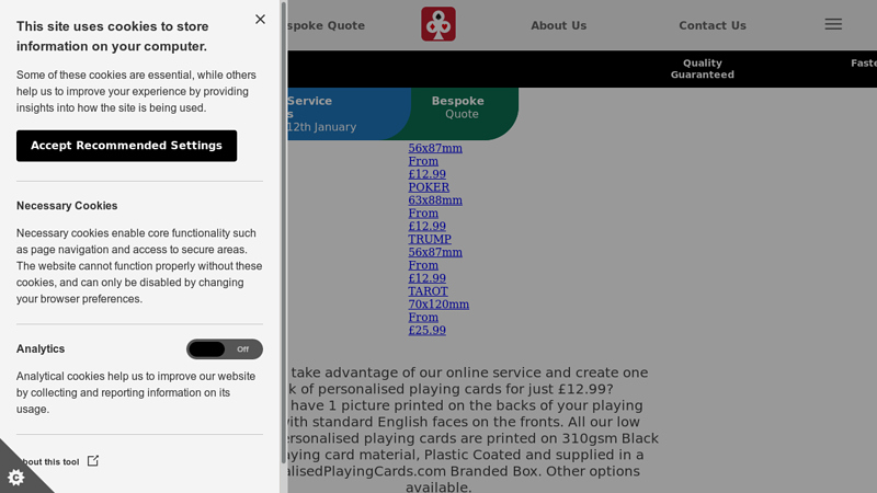 Personalised Playing Cards