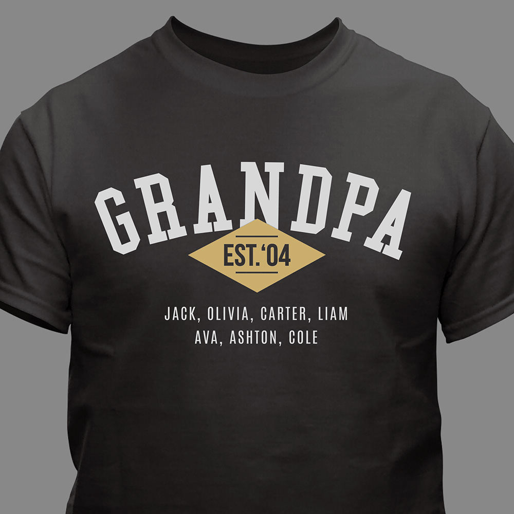 Personalized Grandpa Established T-Shirt custom t-shirts