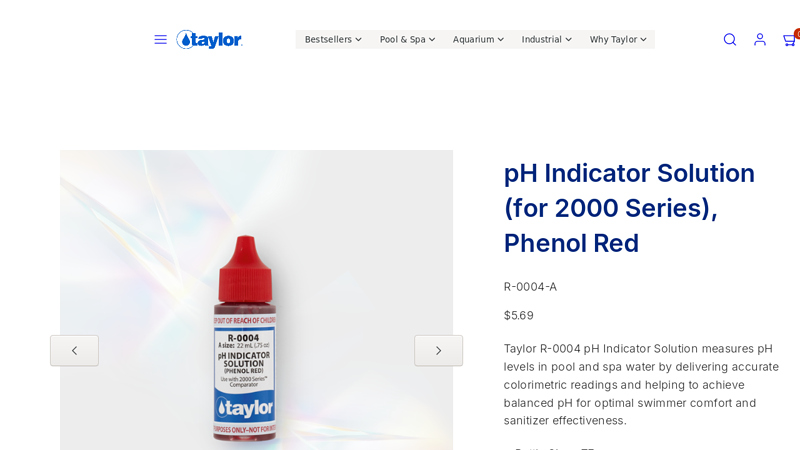 pH Indicator Solution (for 2000 Series), Phenol Red