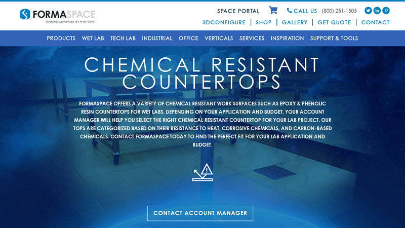 Phenolic, Epoxy Countertops - Chemical Resistant Tops