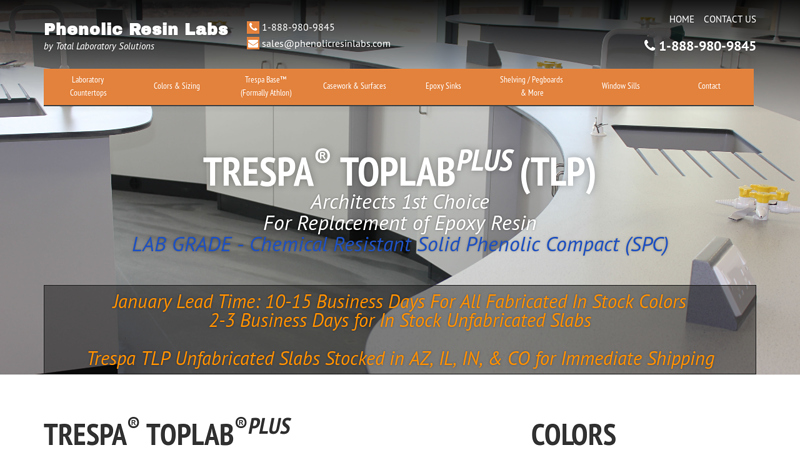 Phenolic Resin Trespa TLP Panels Lab Grade Countertops