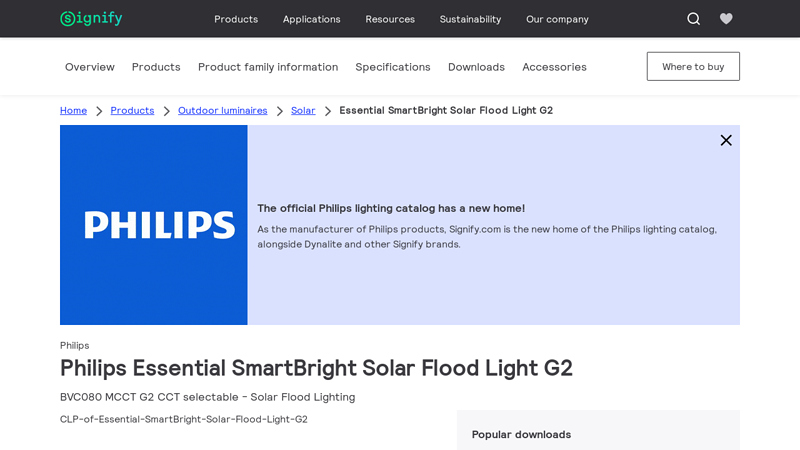 Philips Essential SmartBright Solar Flood Light G2
