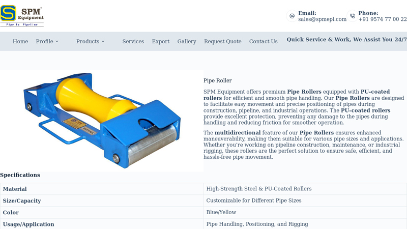 Pipe Roller Manufacturer & Exporter