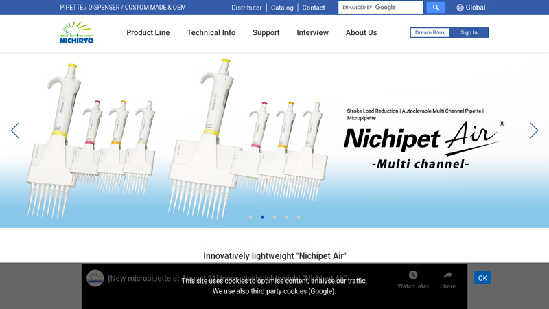 PIPETTE / DISPENSER / CUSTOM MADE & OEM NICHIRYO