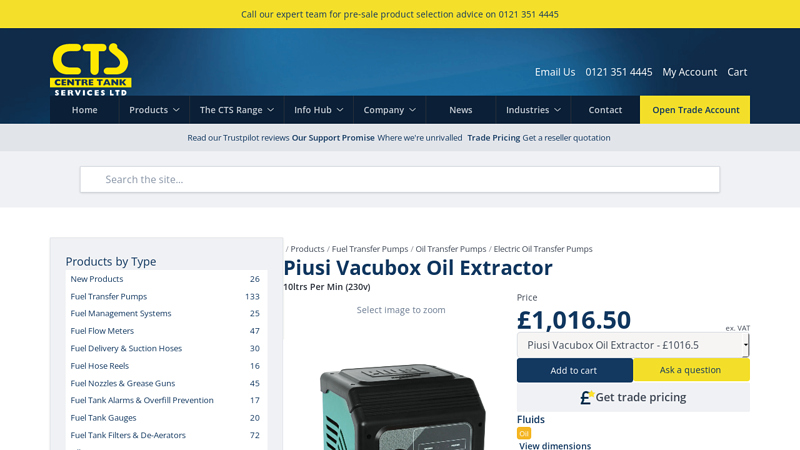 Piusi Vacubox Oil Extractor