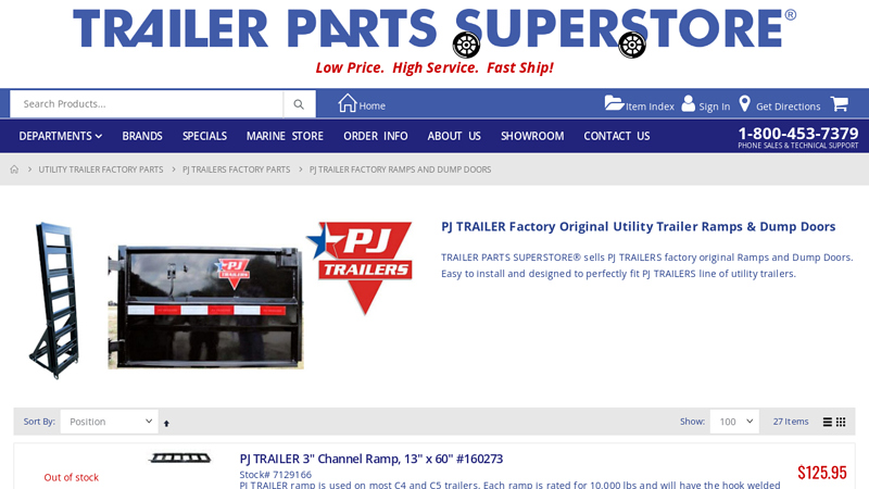 PJ TRAILER Factory Ramps and Dump Doors