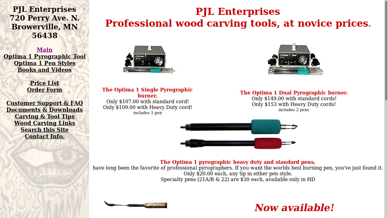 PJL Enterprises. Decorative wood carving and pyrography tools for ...