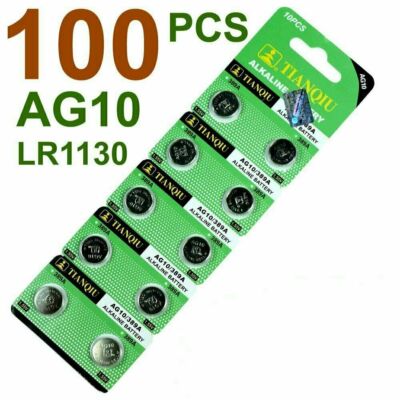 PKCELL 100 Pack LR1130 AG10 Batteries 1.5V Alkaline Button Cell ...