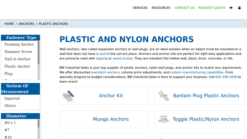 Plastic Anchors in Bulk