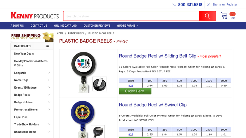 PLASTIC Badge Reels