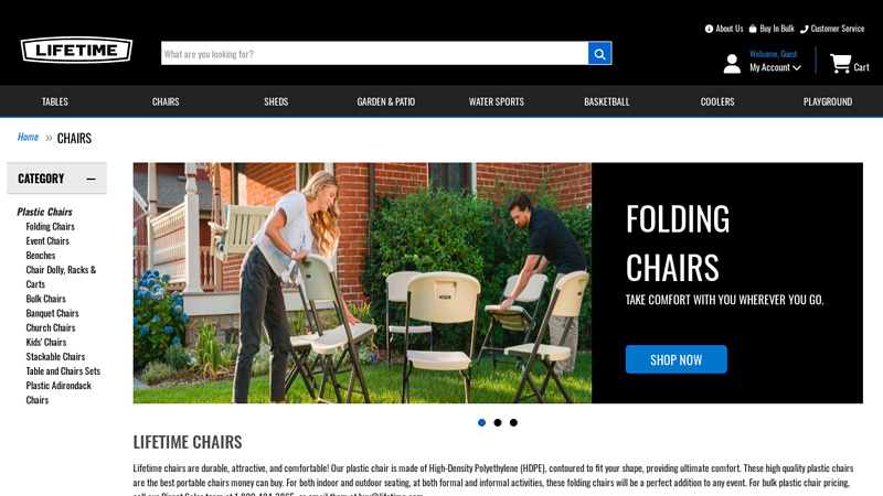 Plastic Chairs, Folding, Stackable, Sets & Bulk