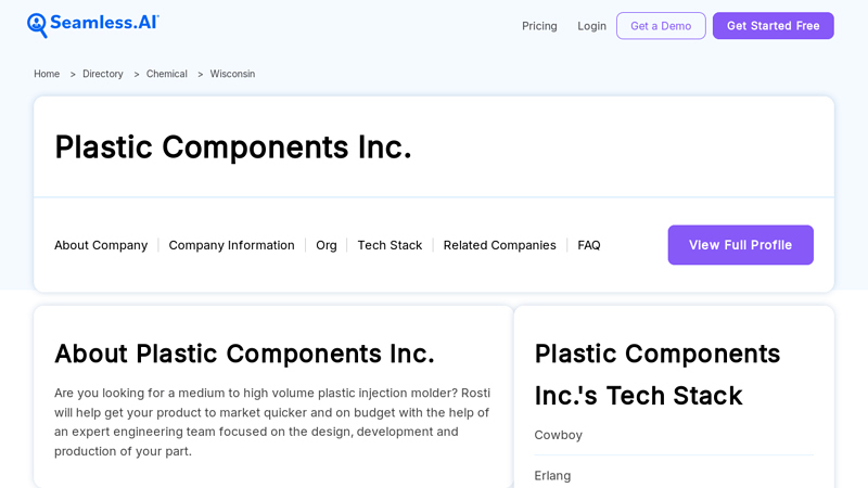 Plastic Components Inc. Staff Directory, Phone & Corp Office