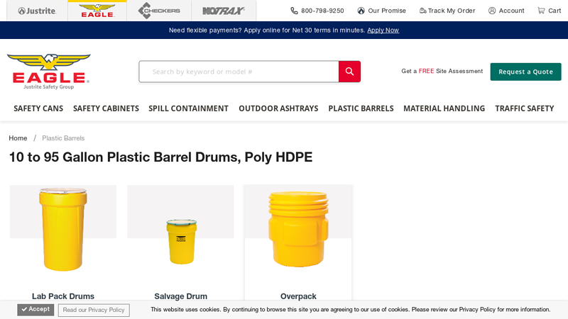 Plastic Drums & Barrels – 55, 30, 20 Gallon HDPE