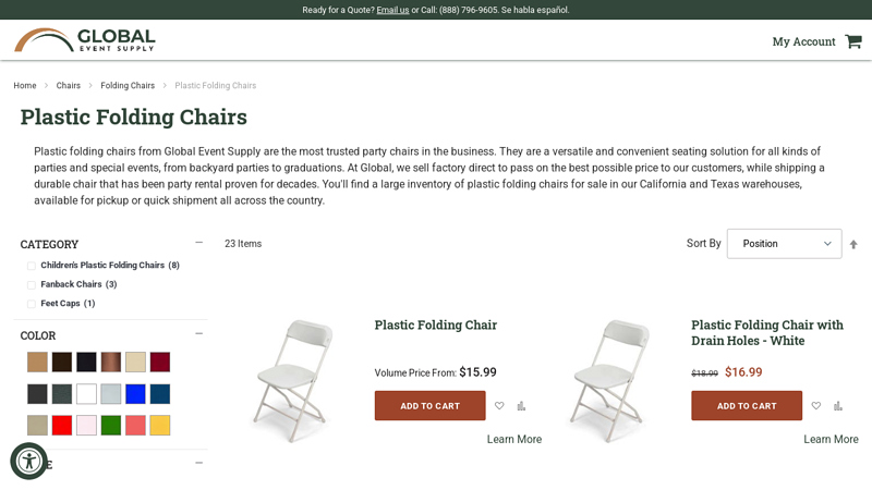 Plastic Folding Chairs in USA