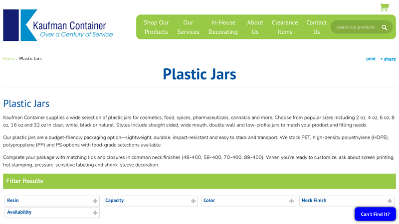 Plastic Jars