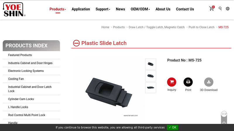 Plastic Slide Latch MS