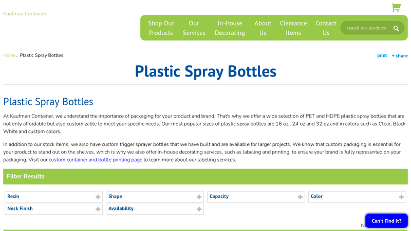 Plastic Spray Bottles I PET and HDPE Plastic