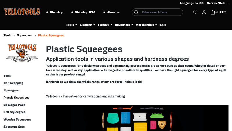 Plastic squeegees for car wrapping and sign making applications