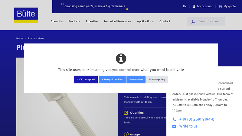 Plastic Thumb Screw with Triangular Head