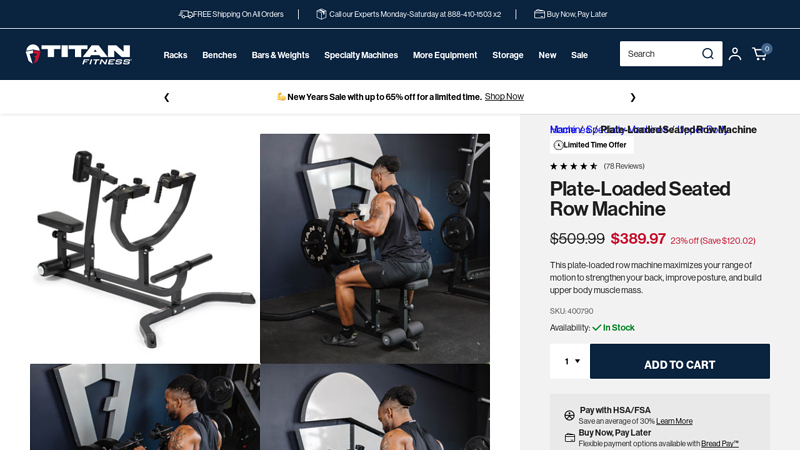 Plate-Loaded Seated Row Machine