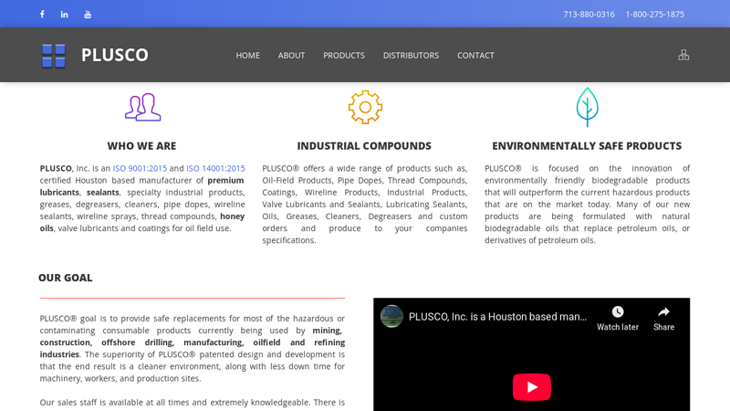 PLUSCO Manufacturer Industrial Lubricants