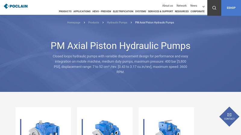 PM Axial Piston Hydraulic Pumps
