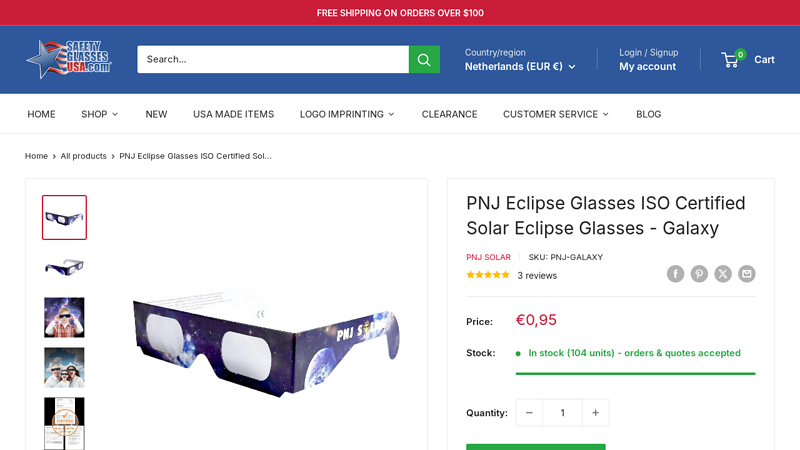 PNJ Eclipse Glasses ISO Certified Solar Eclipse Glasses