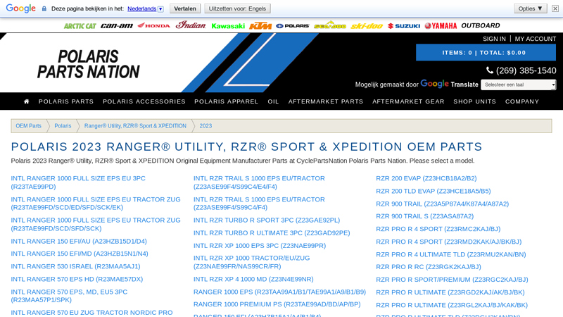 Polaris 2023 Ranger® Utility, RZR® Sport & XPEDITION OEM Parts