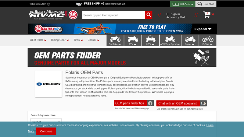 Polaris OEM Parts for ATVs, and UTVs