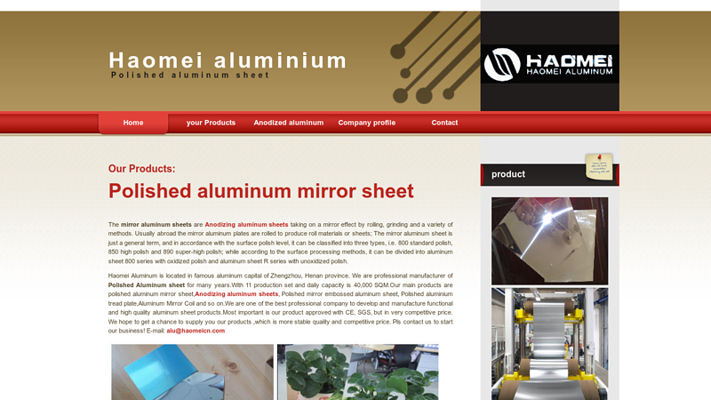 Polished aluminum mirror sheet