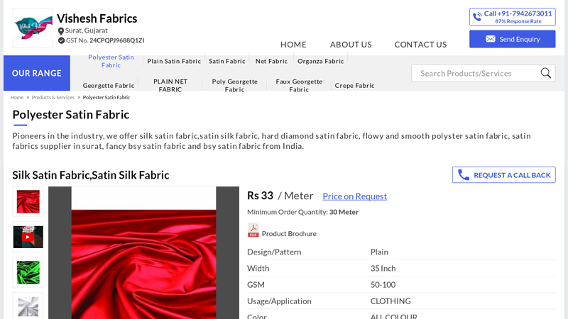 Polyester Satin Fabric