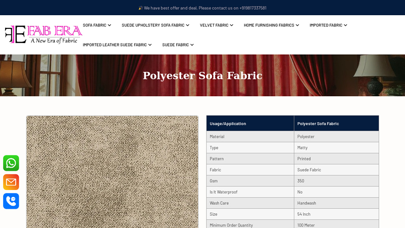 Polyester Sofa Fabric Manufacturer