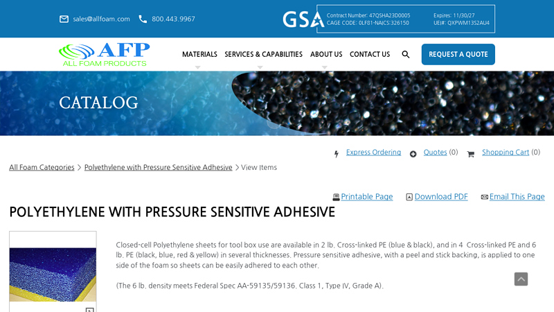 Polyethylene with Pressure Sensitive Adhesive